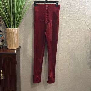 B84 Coco Moda very high waisted red velvet leggings size small/medium